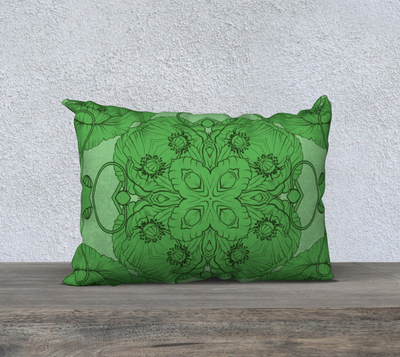Green Floral Pillow Case