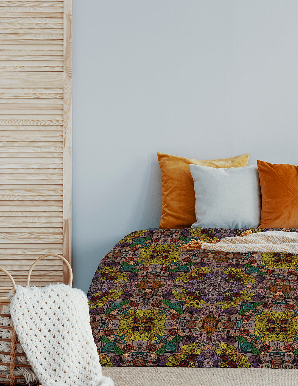 Golden floral Bed Pillow Sham