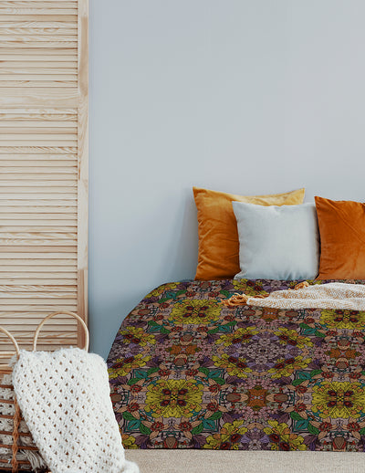 Golden floral Bed Pillow Sham