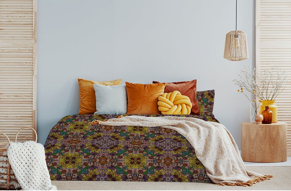 Golden floral Bed Pillow Sham