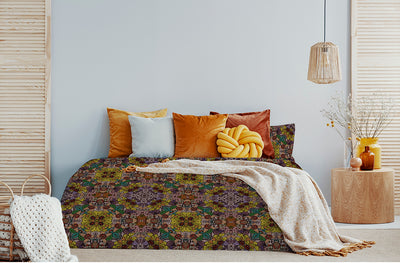 Golden floral Bed Pillow Sham