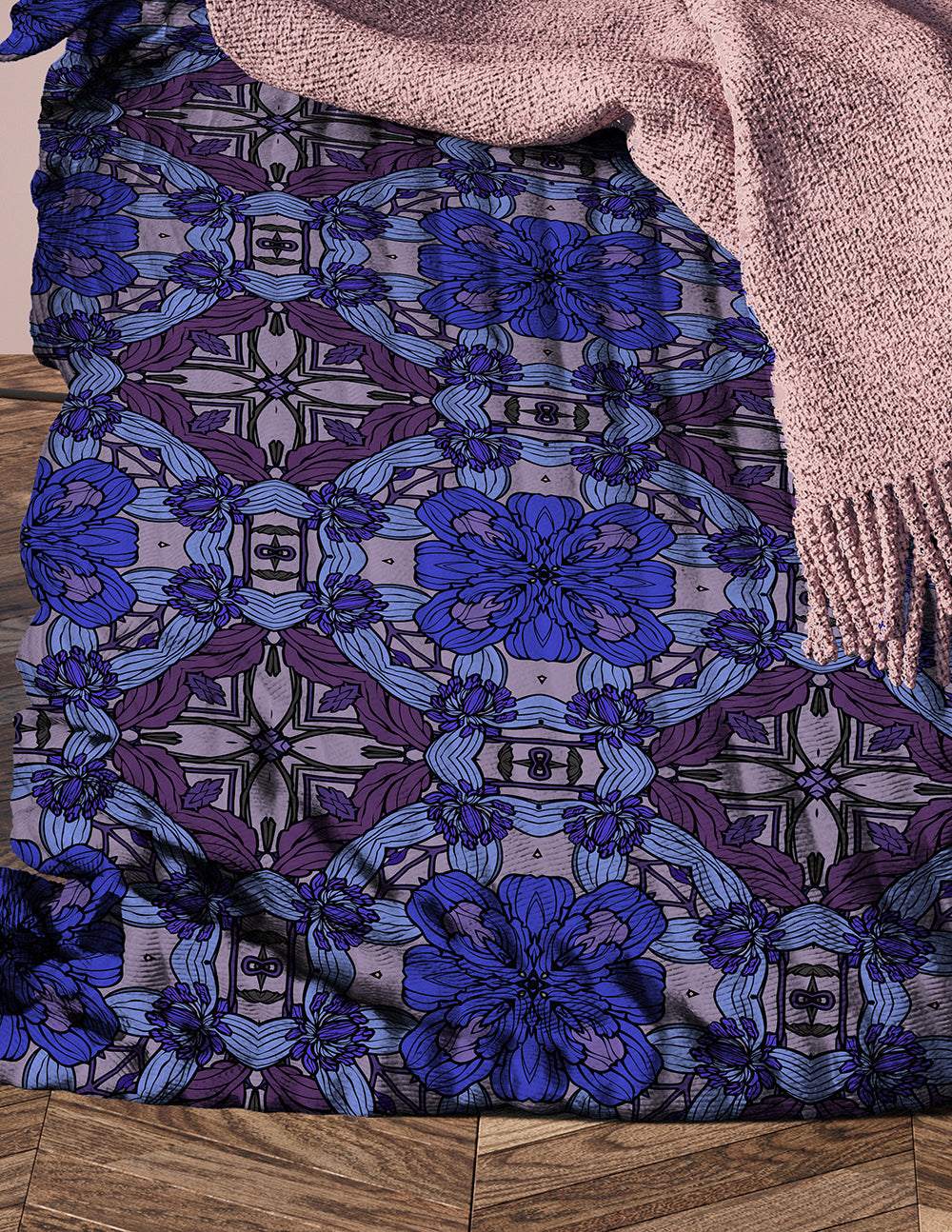 Blue Floral Duvet Cover