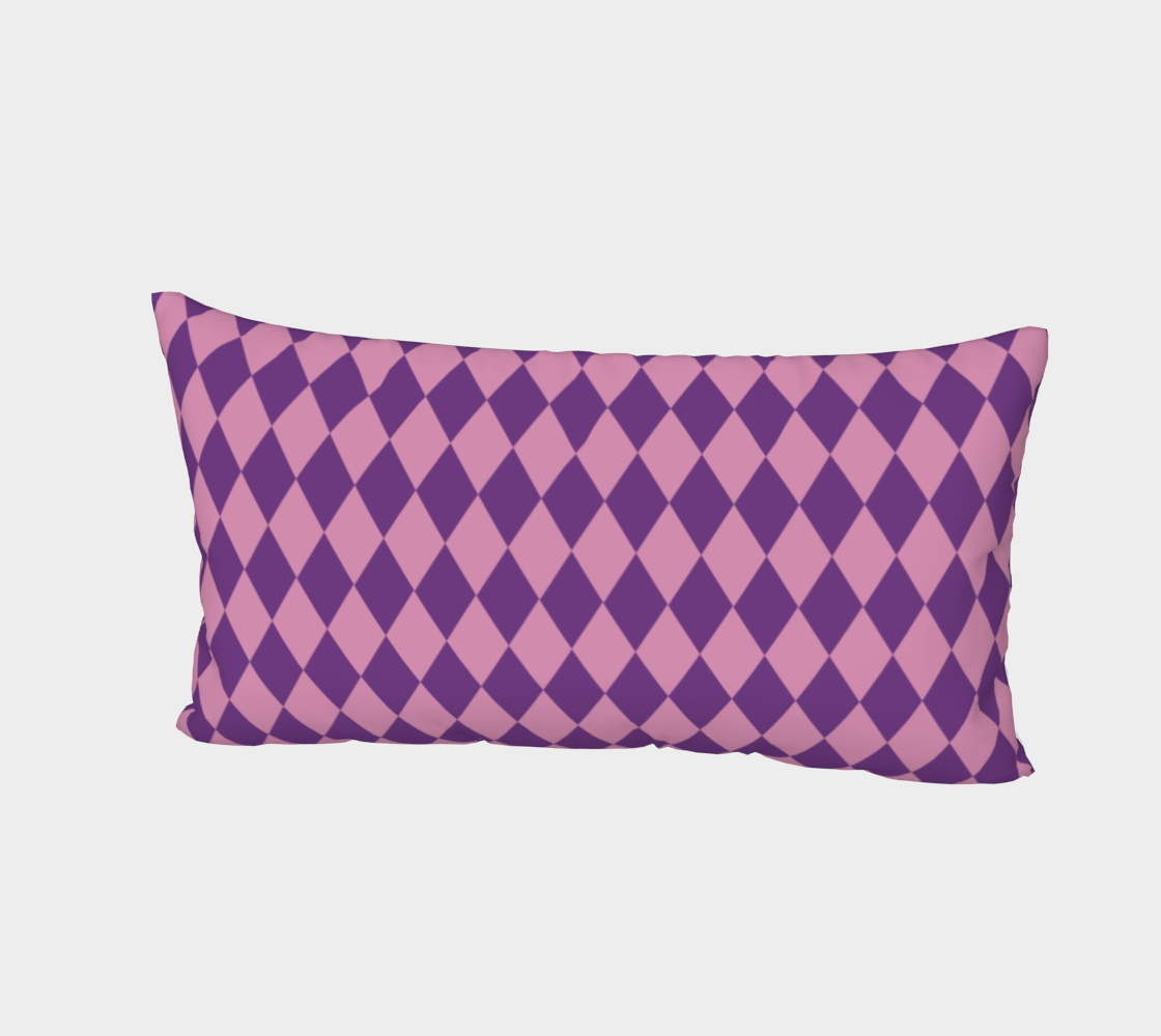 Purple - Pink checkered Bed Pillow