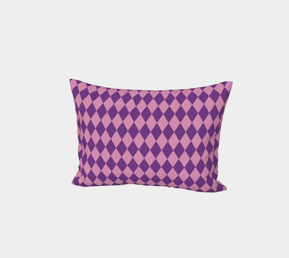 Purple - Pink checkered Bed Pillow