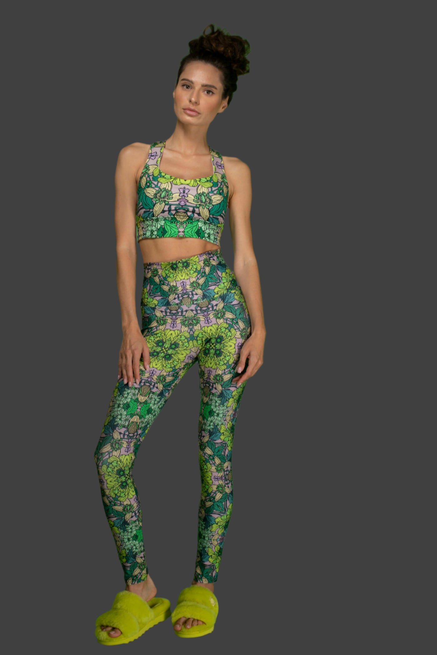 green garden leggings