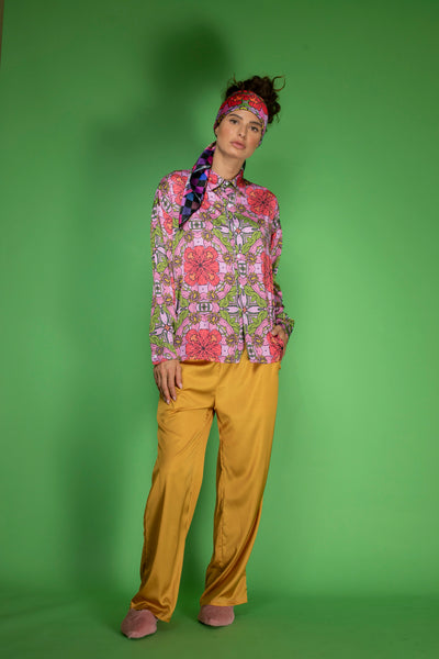 Romance Pink Satin Shirt