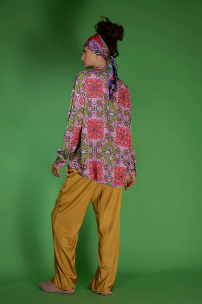 Romance Pink Satin Shirt
