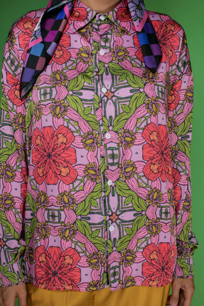 Romance Pink Satin Shirt