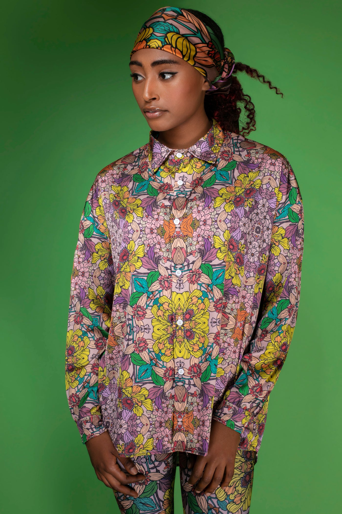 Golden garden delights silk scarf