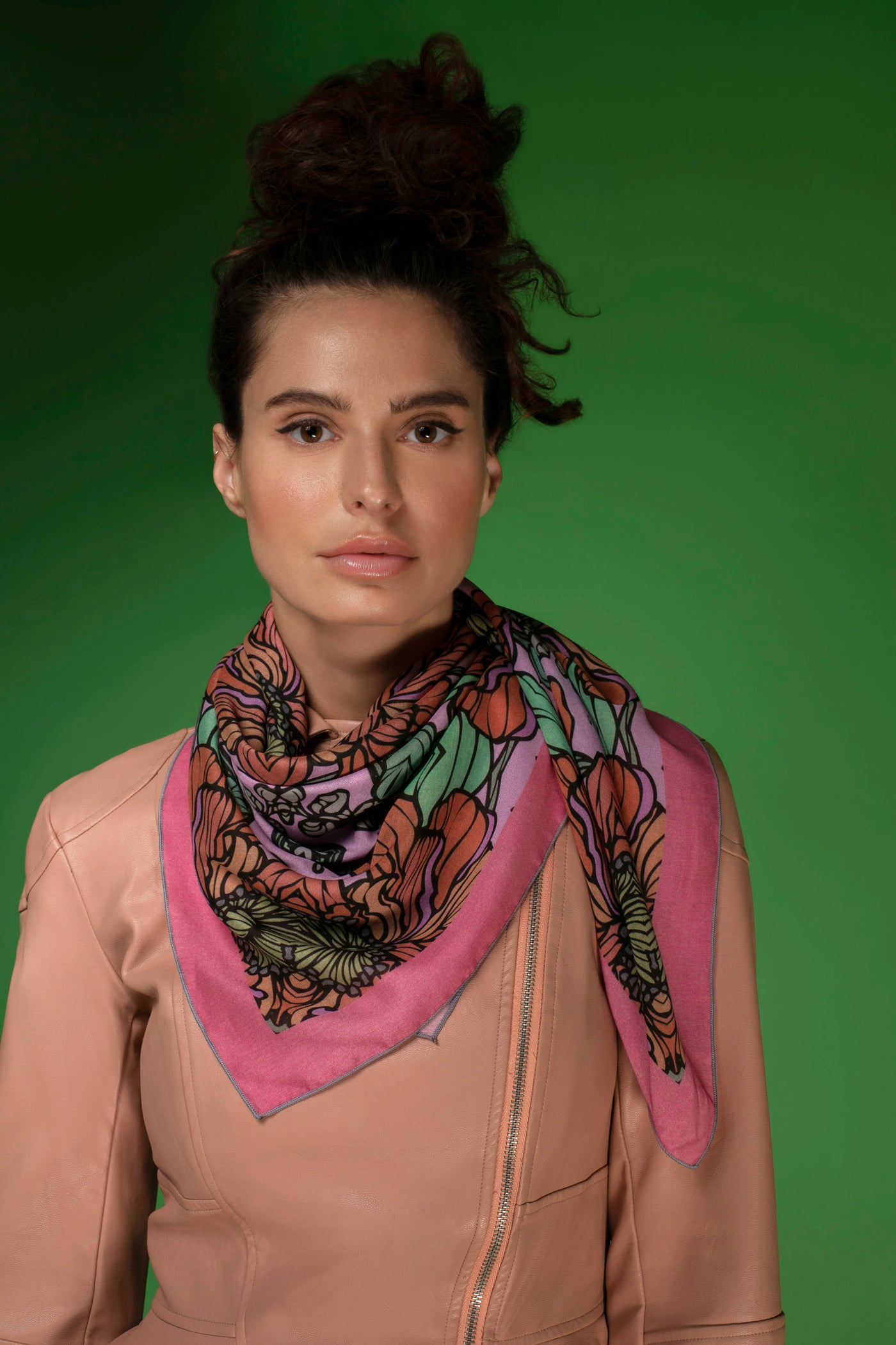 Mythical Light pink silk scarf