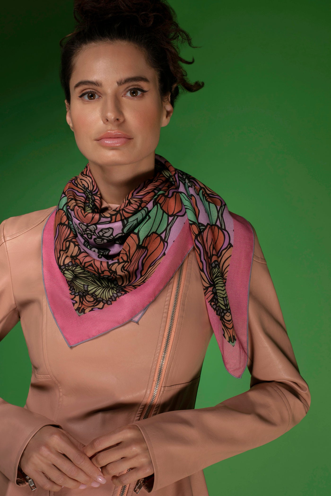 Mythical Light pink silk scarf