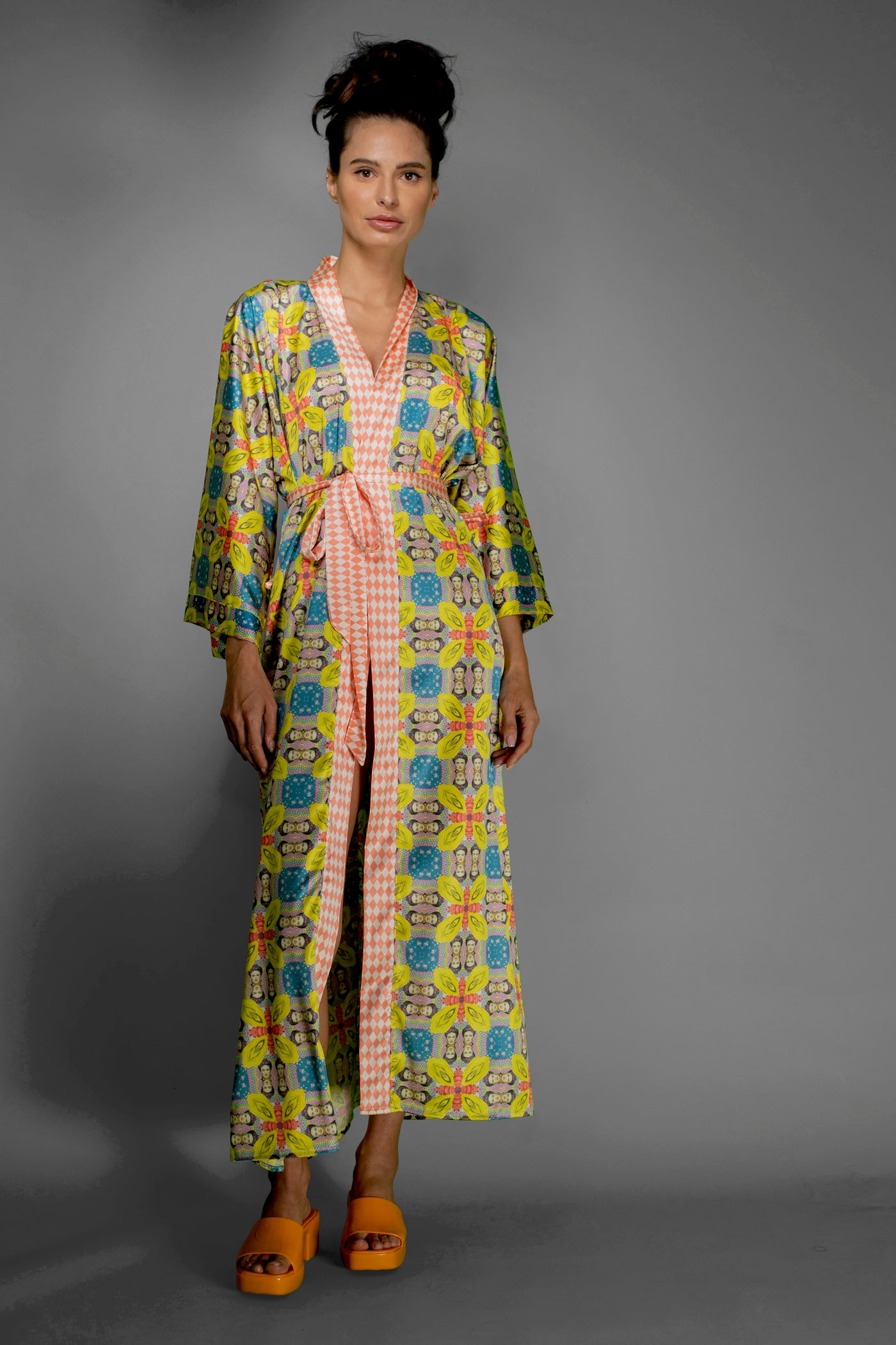Tribute to Frida Satin Kimono