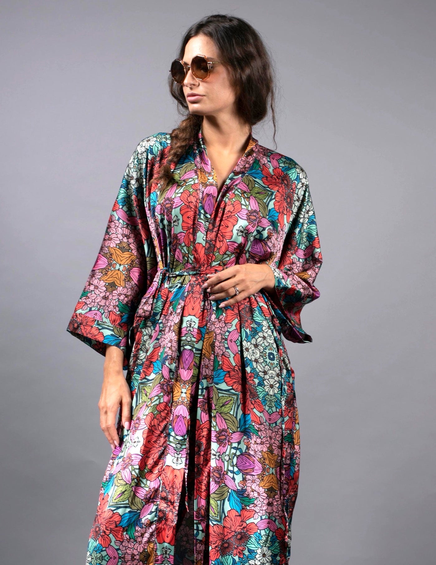 TERRACOTTA GARDEN KIMONO-RED