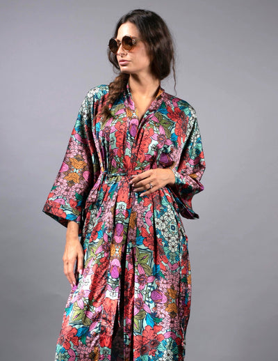TERRACOTTA GARDEN KIMONO-RED