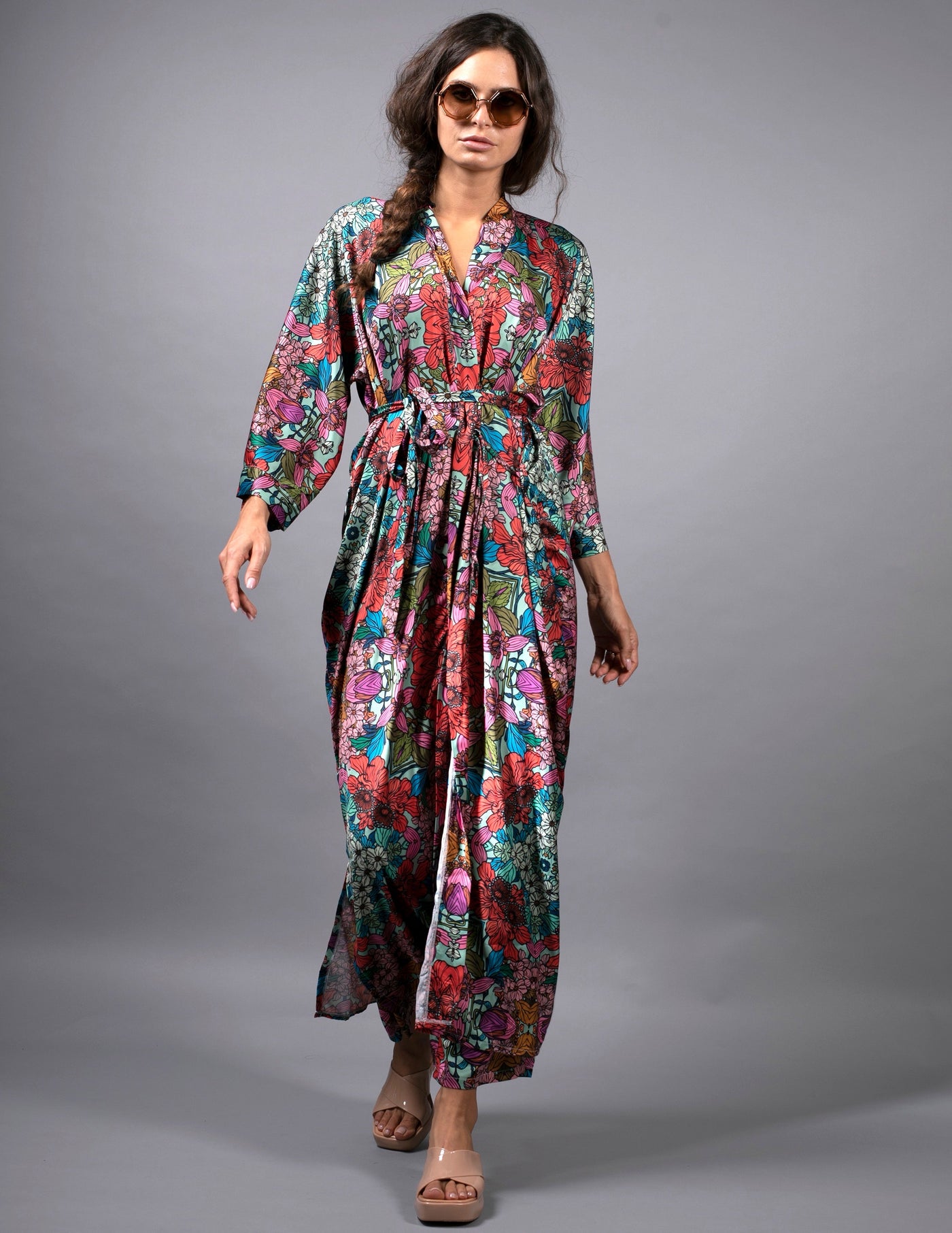TERRACOTTA GARDEN KIMONO-RED
