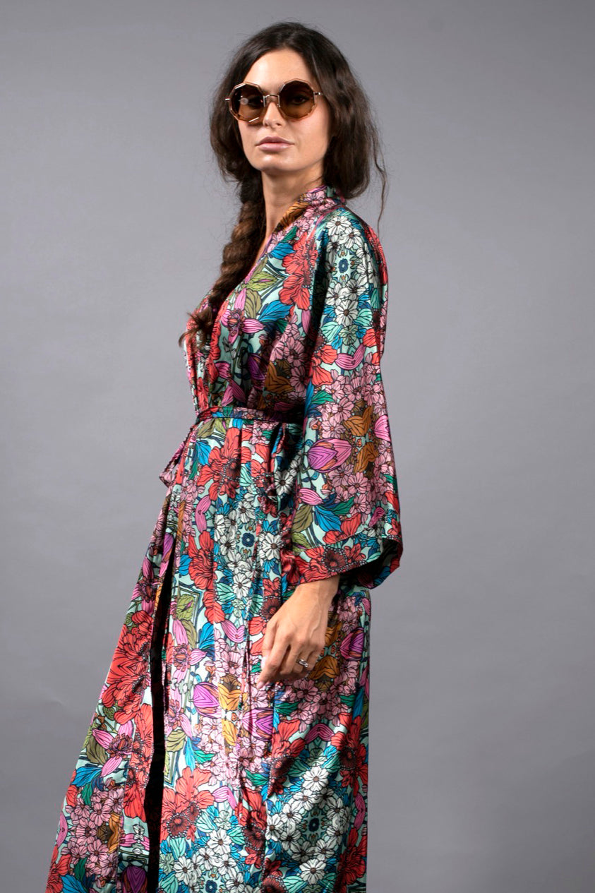 TERRACOTTA GARDEN KIMONO-RED