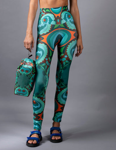 PSYCHEDELIC TEAL ORANGE LEGGINGS