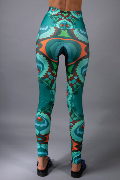 PSYCHEDELIC TEAL ORANGE LEGGINGS