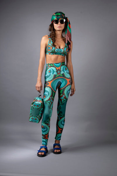 PSYCHEDELIC TEAL ORANGE LEGGINGS