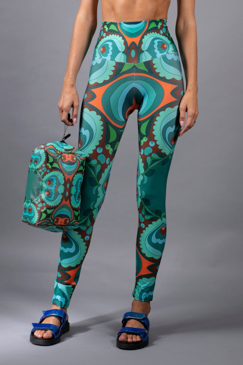 PSYCHEDELIC TEAL ORANGE LEGGINGS