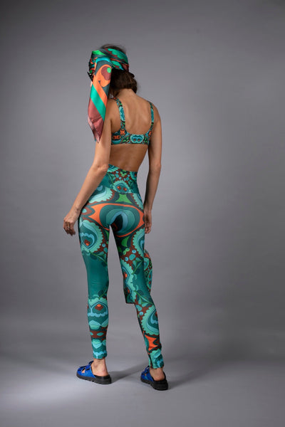 PSYCHEDELIC TEAL ORANGE LEGGINGS