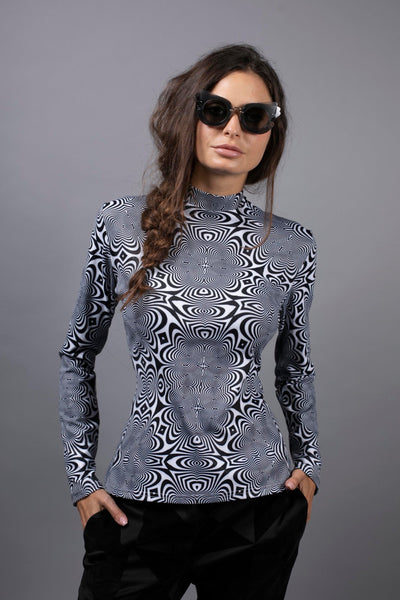 PSYCHEDELIA BLACK & WHITE TOP
