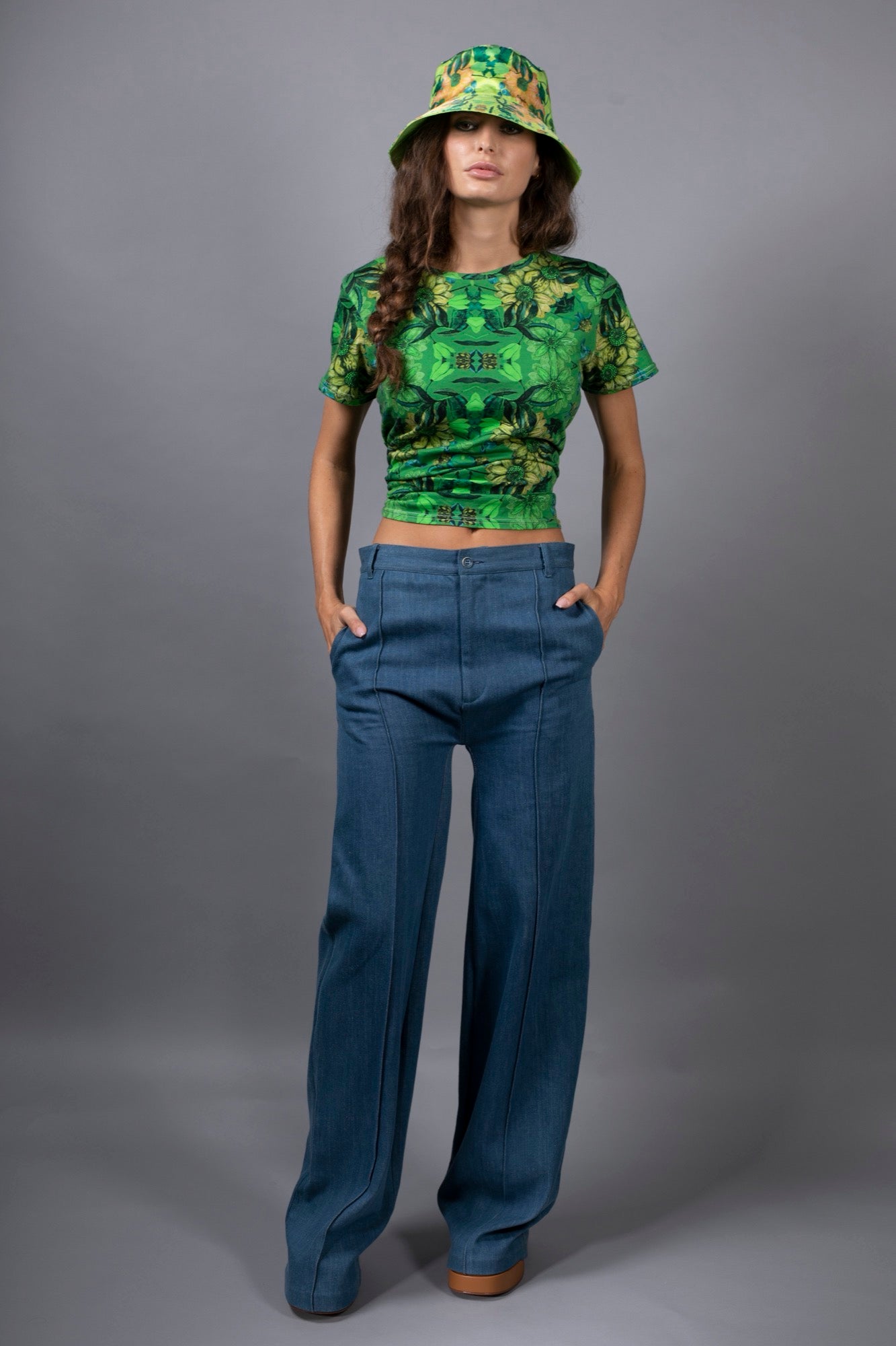 Emerald green Floral T-shirt