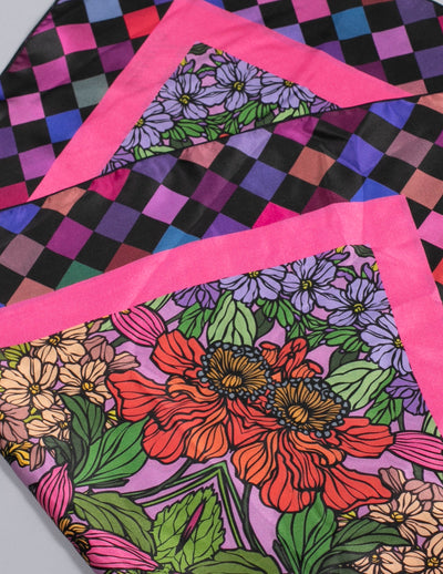 Psychedelic Flowers silk scarf
