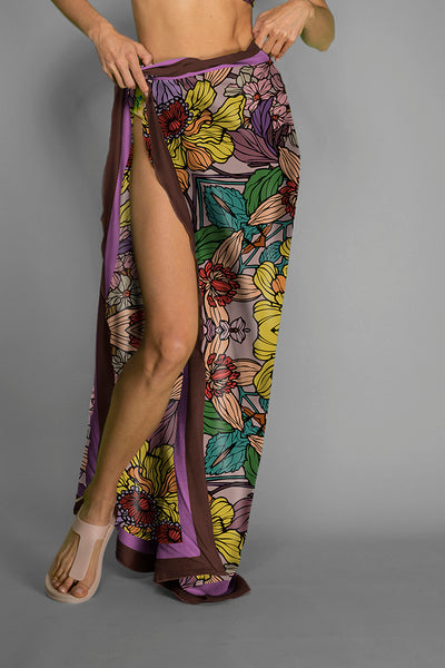 Golden garden delights silk scarf
