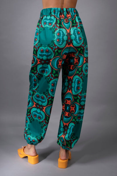 Psychodelic TEAL/ORANGE-harem pants