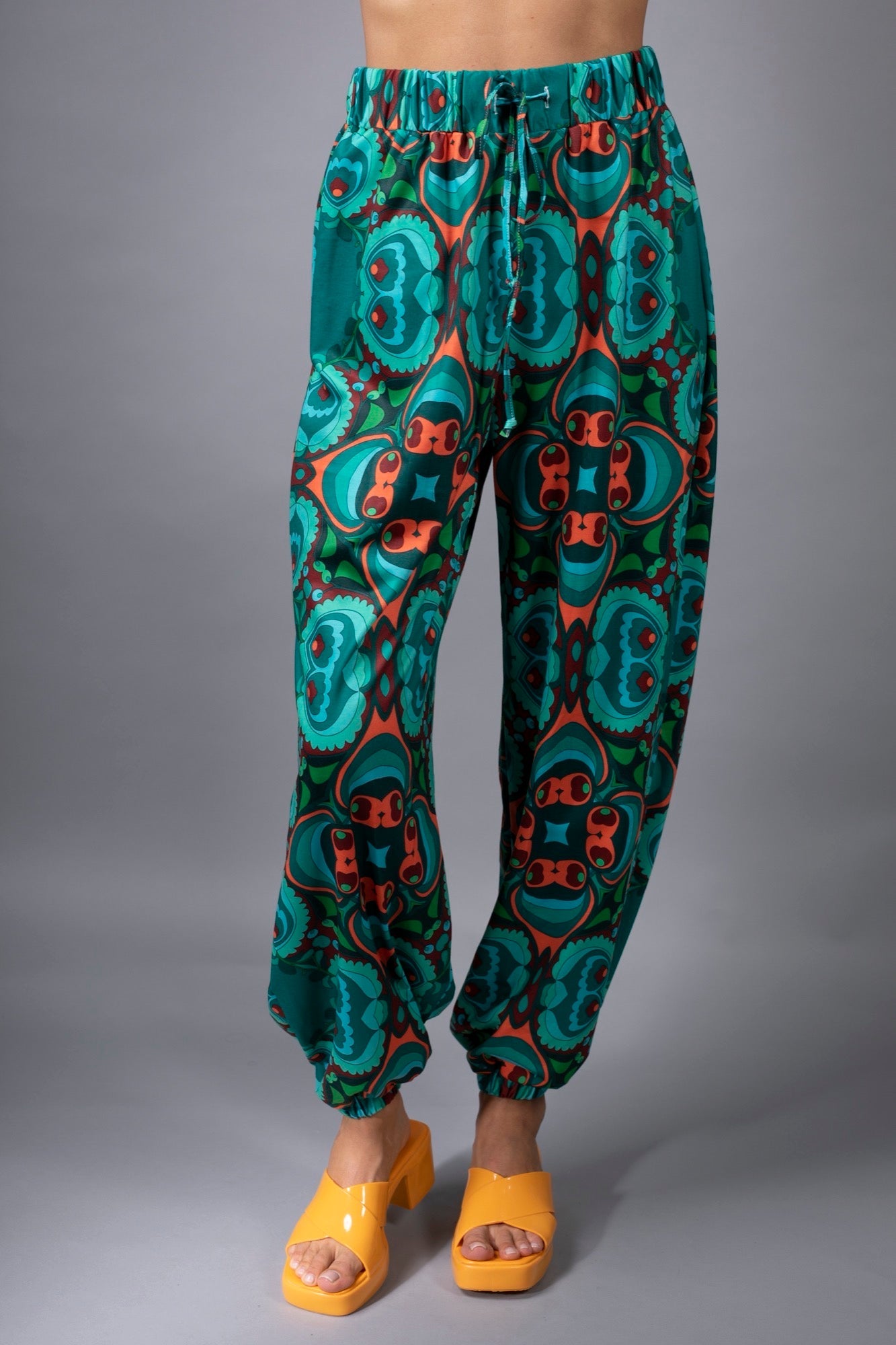Psychodelic TEAL/ORANGE-harem pants