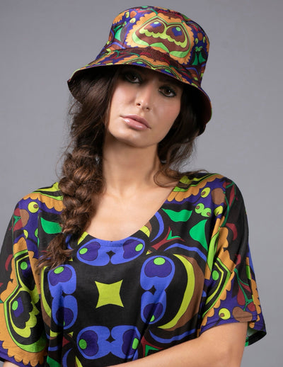 Psychedelic BROWN/ BLUE BUCKET HAT