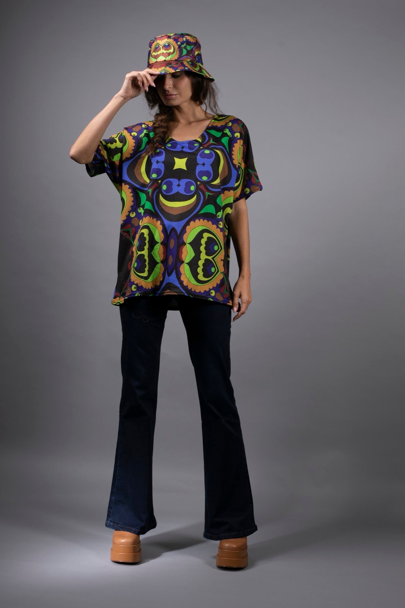 PSILOCYBIN BROWN/ BLUE TUNIC