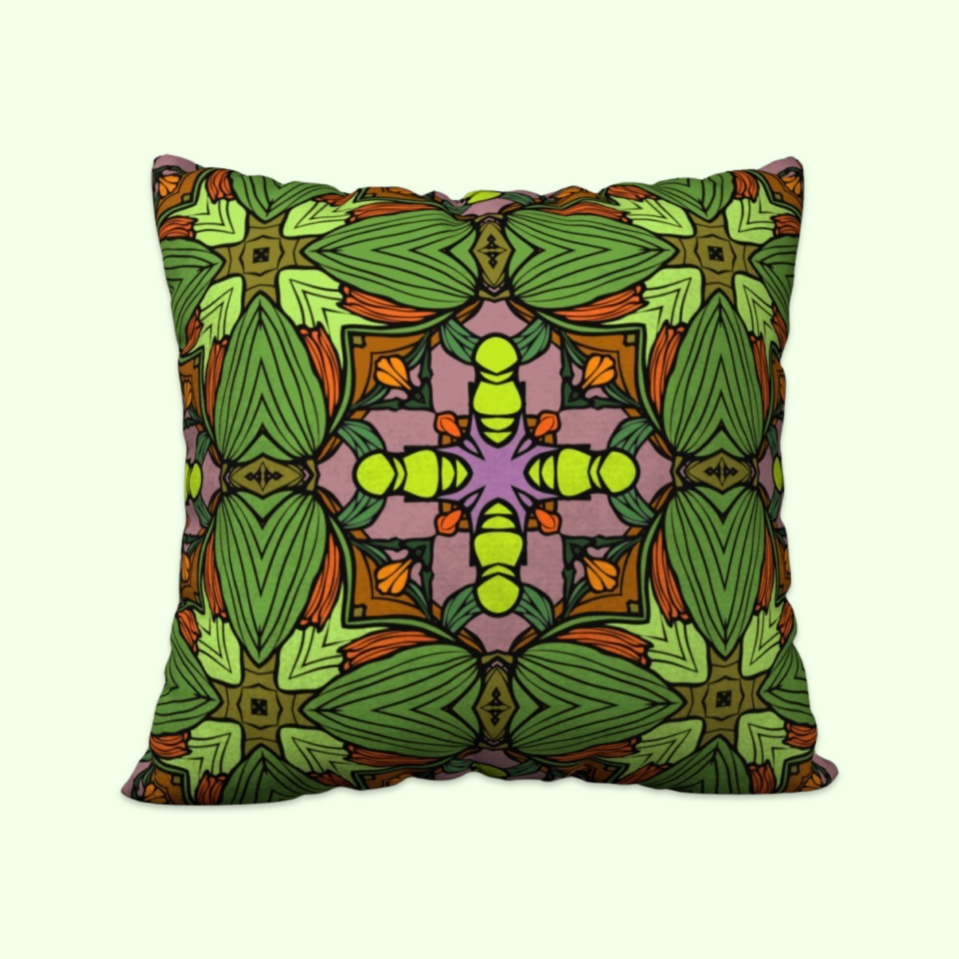 Retro Green Art velvet Cushion