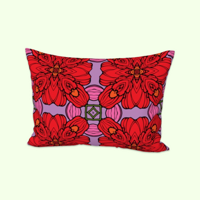 Nuvula Illustration  -Bed Pillow Red