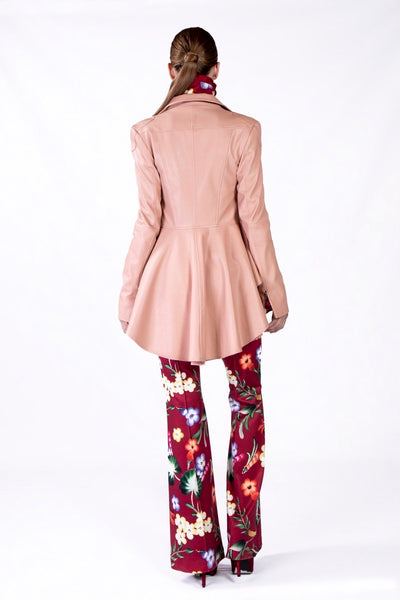 Tan Peplum High-Low jacket