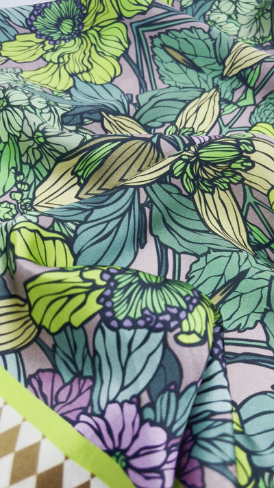 GREEN GARDEN SILK SCARF