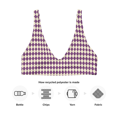 Purple checkered Bralette Top